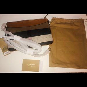 Burberry Canvas Check Peyton Wristlet